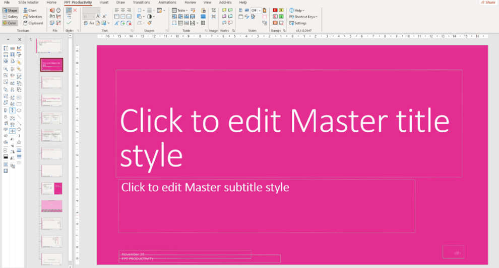 Captura de pantalla de cómo personalizar el diseño del patrón de diapositivas de título en PowerPoint